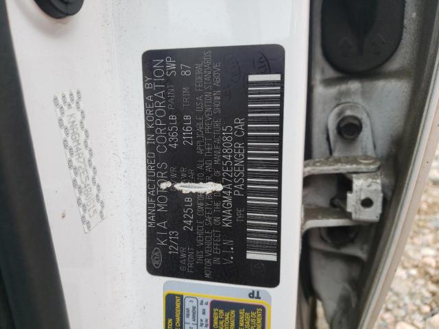 Photo 10 from auction – 2014 KIA OPTIMA LX with VIN KNAGM4A72E5480815