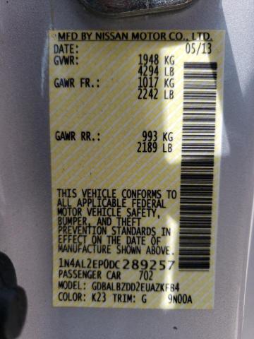 Photo 10 from auction – 2013 NISSAN ALTIMA S with VIN 1N4AL2EP0DC289257