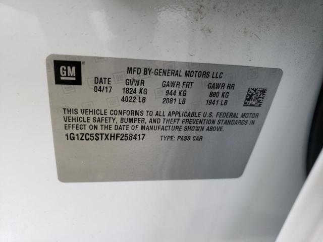 Photo 10 from auction – 2017 CHEVROLET MALIBU LS with VIN 1G1ZC5STXHF258417
