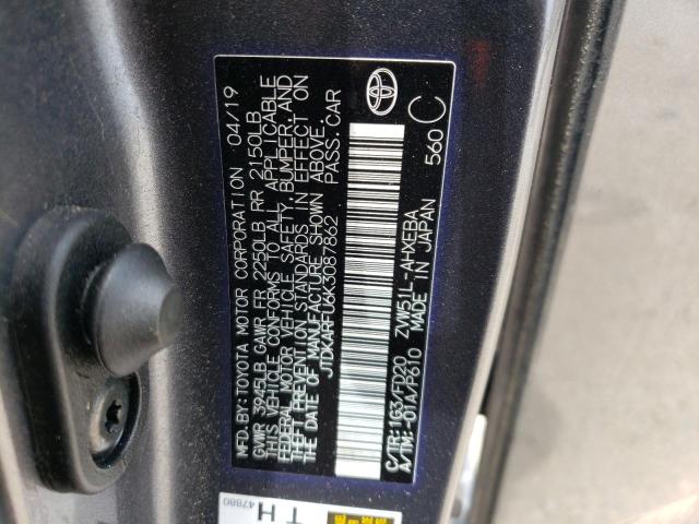 Photo 10 from auction – 2019 TOYOTA PRIUS with VIN JTDKARFU6K3087862