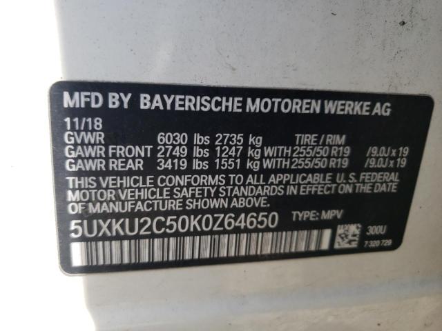Photo 1 from auction – 2019 BMW X6 XDRIVE3 with VIN 5UXKU2C50K0Z64650