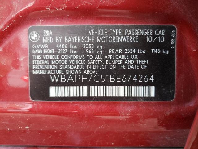 Photo 10 from auction – 2011 BMW 328 I with VIN WBAPH7C51BE674264