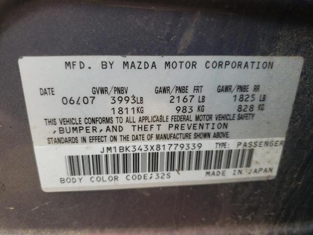 Zdjęcie 10 z aukcji – 2008 MAZDA 3 HATCHBAC z VIN JM1BK343X81779339