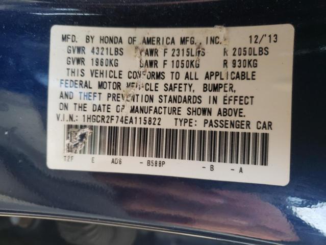 Photo 10 from auction – 2014 HONDA ACCORD EX with VIN 1HGCR2F74EA115822