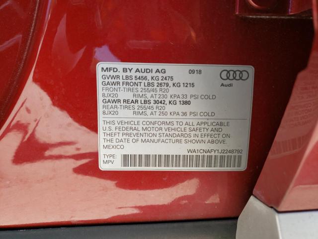 Photo 10 from auction – 2018 AUDI Q5 PRESTIG with VIN WA1CNAFY1J2248792