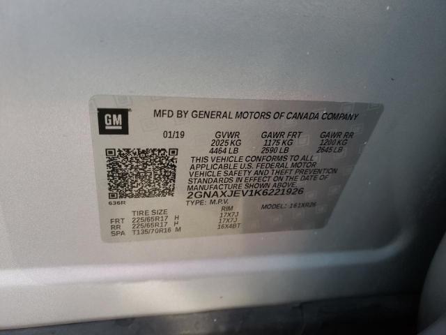 Photo 10 from auction – 2019 CHEVROLET EQUINOX LT with VIN 2GNAXJEV1K6221926