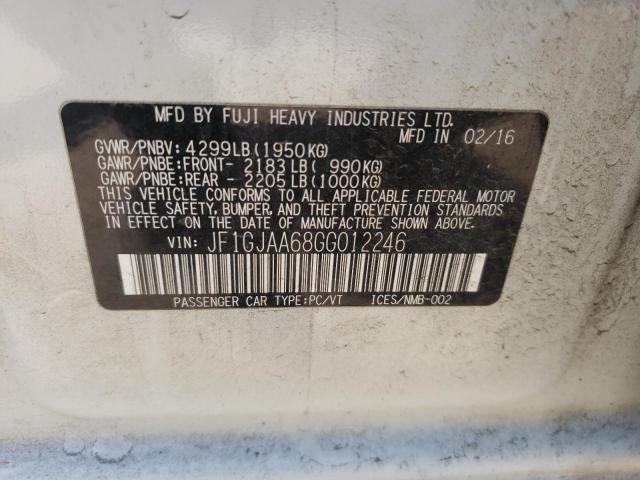 Photo 10 from auction – 2016 SUBARU IMPREZA with VIN JF1GJAA68GG012246