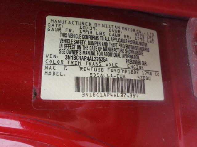 Photo 10 from auction – 2010 NISSAN VERSA S with VIN 3N1BC1AP4AL376354