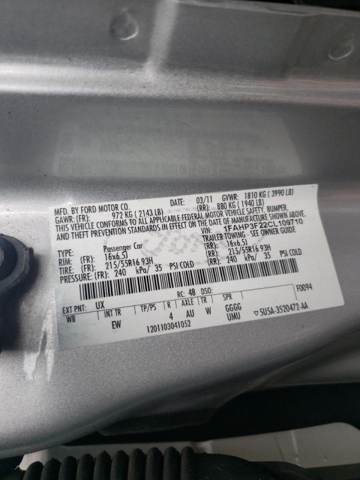 Photo 10 from auction – 2012 FORD FOCUS SE with VIN 1FAHP3F22CL109710