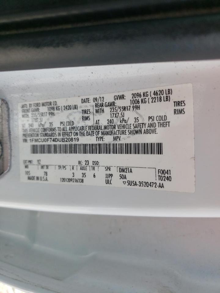 Photo 10 from auction – 2013 FORD ESCAPE S with VIN 1FMCU0F74DUB20819
