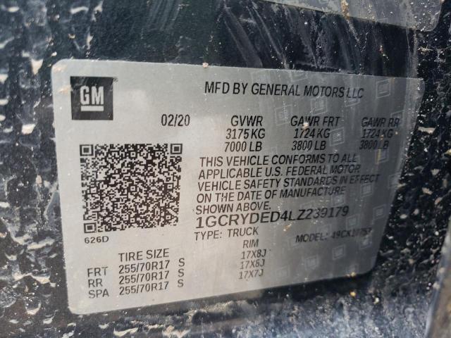 Photo 10 from auction – 2020 CHEVROLET SILVERADO with VIN 1GCRYDED4LZ239179