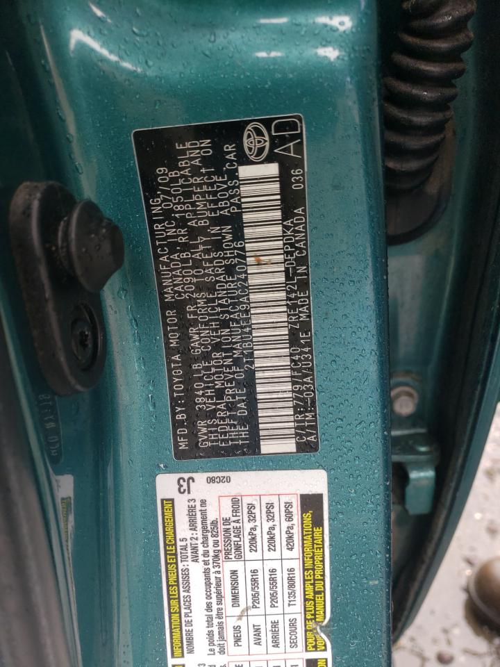 Photo 10 from auction – 2010 TOYOTA COROLLA BA with VIN 2T1BU4EE9AC240776