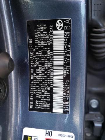 Photo 10 from auction – 2016 TOYOTA COROLLA L with VIN 5YFBURHE8GP509738