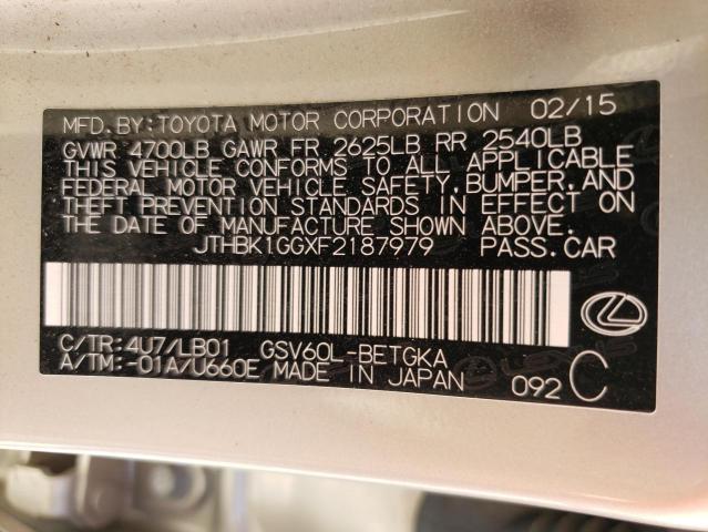 Photo 10 from auction – 2015 LEXUS ES 350 with VIN JTHBK1GGXF2187979