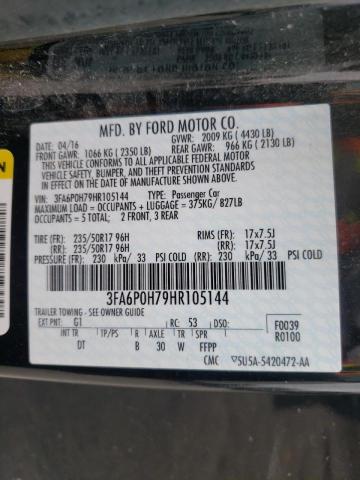 Photo 10 from auction – 2017 FORD FUSION SE with VIN 3FA6P0H79HR105144