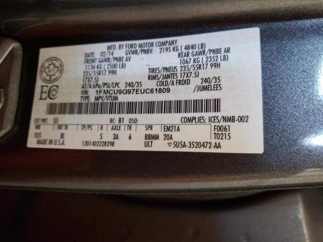 Photo 10 from auction – 2014 FORD ESCAPE SE with VIN 1FMCU9G97EUC61809