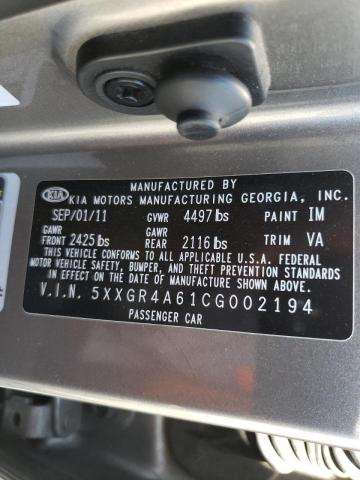 صورة رقم 10 من المزاد - 2012 KIA OPTIMA SX مع VIN 5XXGR4A61CG002194