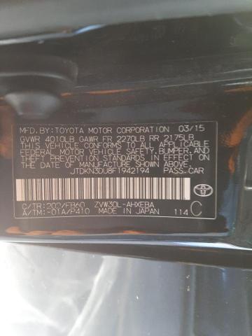 Photo 10 from auction – 2015 TOYOTA PRIUS with VIN JTDKN3DU8F1942194