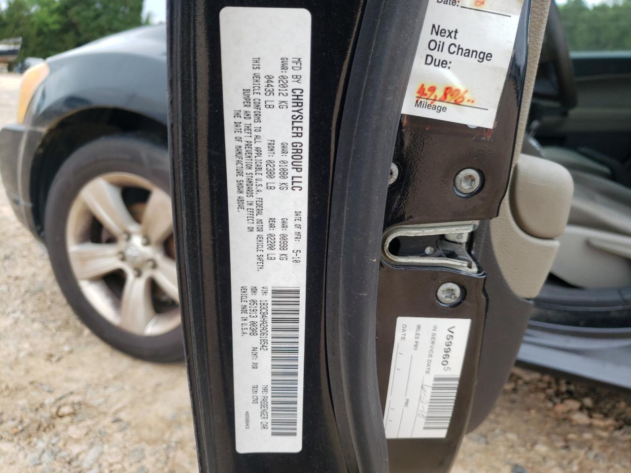 Photo 10 from auction – 2010 DODGE CALIBER SX with VIN 1B3CB4HA2AD618542