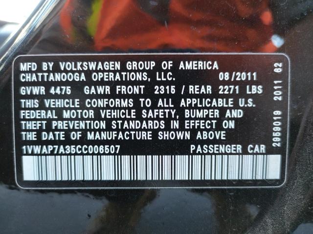 Photo 10 from auction – 2012 VOLKSWAGEN PASSAT S with VIN 1VWAP7A35CC006507