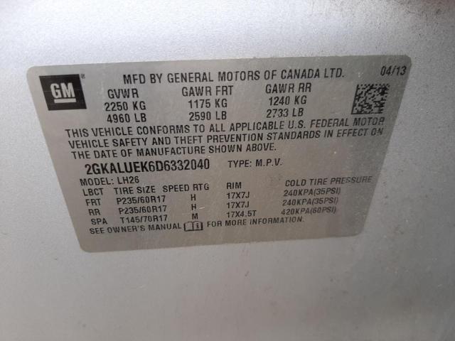 Photo 10 from auction – 2013 GMC TERRAIN SL with VIN 2GKALUEK6D6332040