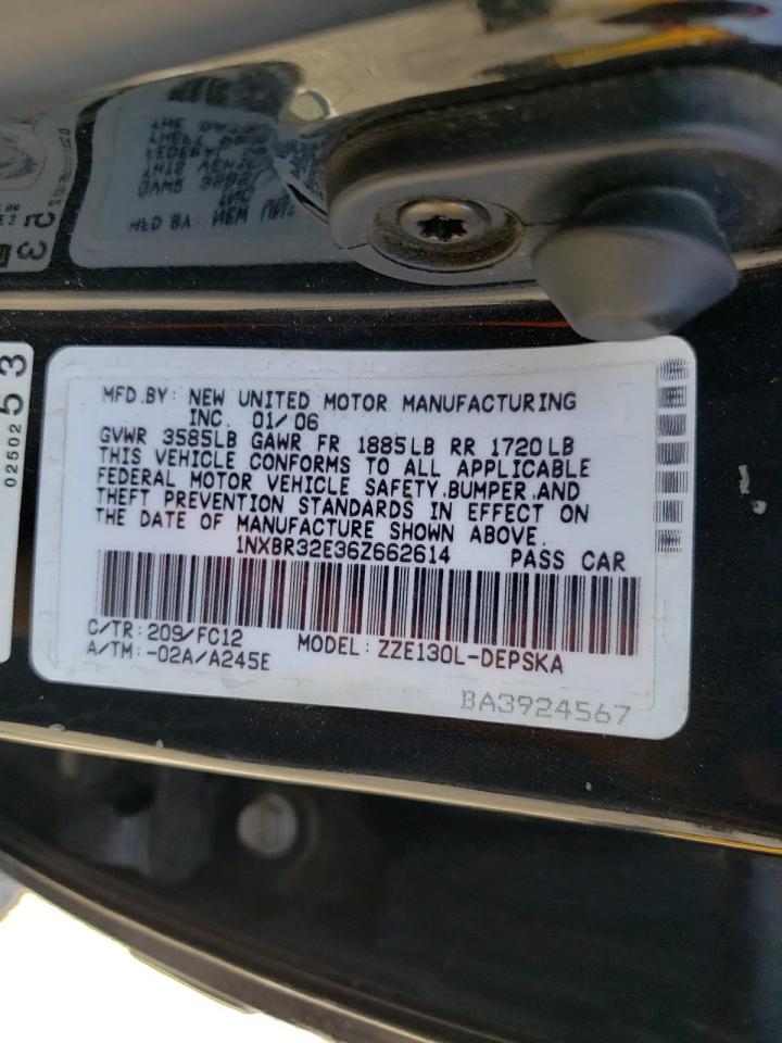 Photo 10 from auction – 2006 TOYOTA COROLLA CE with VIN 1NXBR32E36Z662614