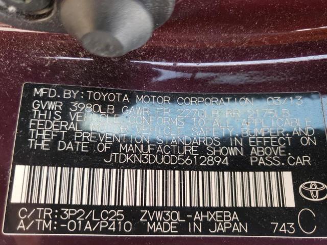 Photo 10 from auction – 2013 TOYOTA PRIUS with VIN JTDKN3DU0D5612894