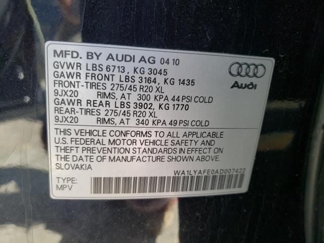 Photo 10 from auction – 2010 AUDI Q7 PREMIUM with VIN WA1LYAFE0AD007422