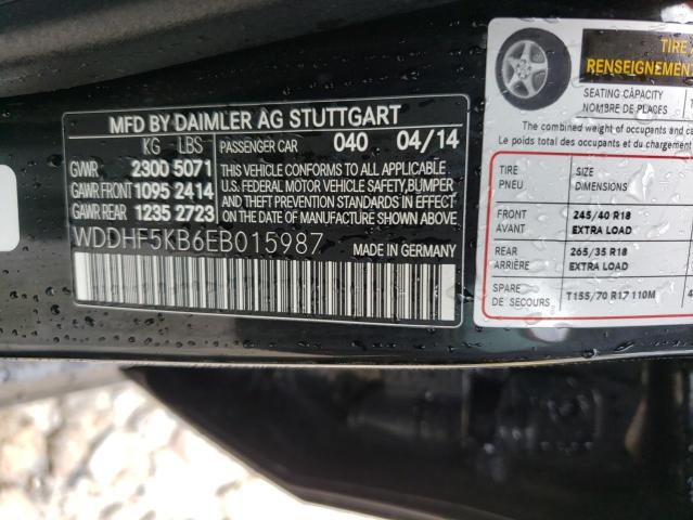 Photo 10 from auction – 2014 MERCEDES-BENZ E CLASS with VIN WDDHF5KB6EB015987