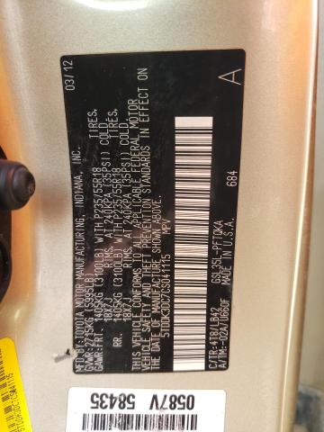 Photo 10 from auction – 2012 TOYOTA SIENNA XLE with VIN 5TDDK3DC7CS041115