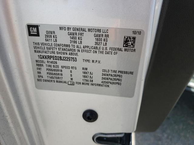 Photo 10 from auction – 2011 GMC ACADIA SLE with VIN 1GKKRPED2BJ229753