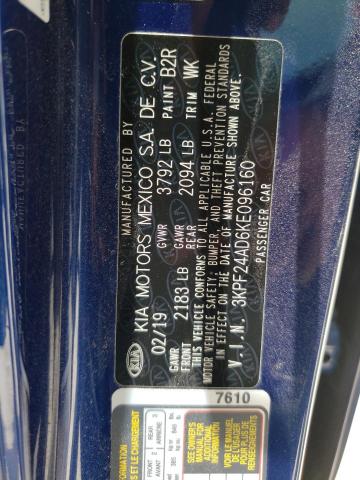 Photo 10 from auction – 2019 KIA FORTE FE with VIN 3KPF24AD6KE096160