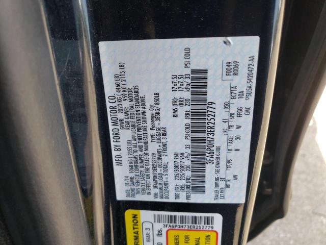 Photo 10 from auction – 2014 FORD FUSION SE with VIN 3FA6P0H73ER252779