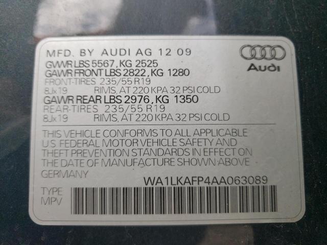 Photo 10 from auction – 2010 AUDI Q5 PREMIUM with VIN WA1LKAFP4AA063089