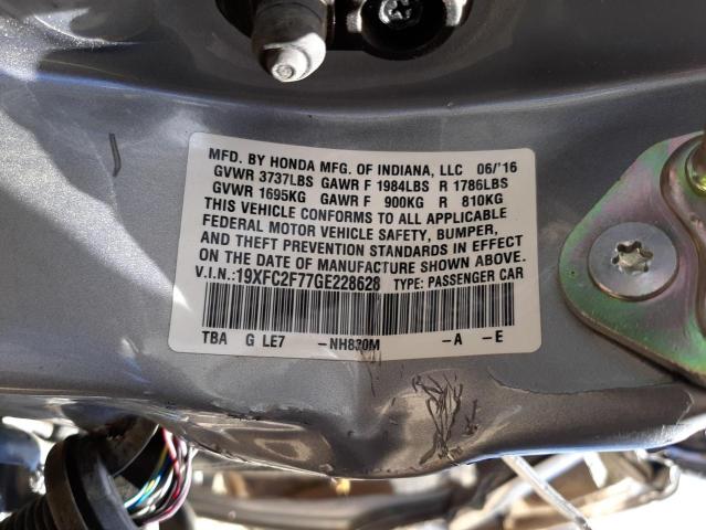 Photo 10 from auction – 2016 HONDA CIVIC EX with VIN 19XFC2F77GE228628