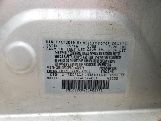 Photo 10 from auction – 2016 NISSAN VERSA NOTE with VIN 3N1CE2CP6GL402771