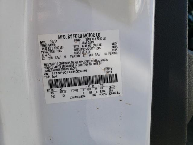 Photo 10 from auction – 2014 FORD F150 with VIN 1FTNF1CFXEKG24989