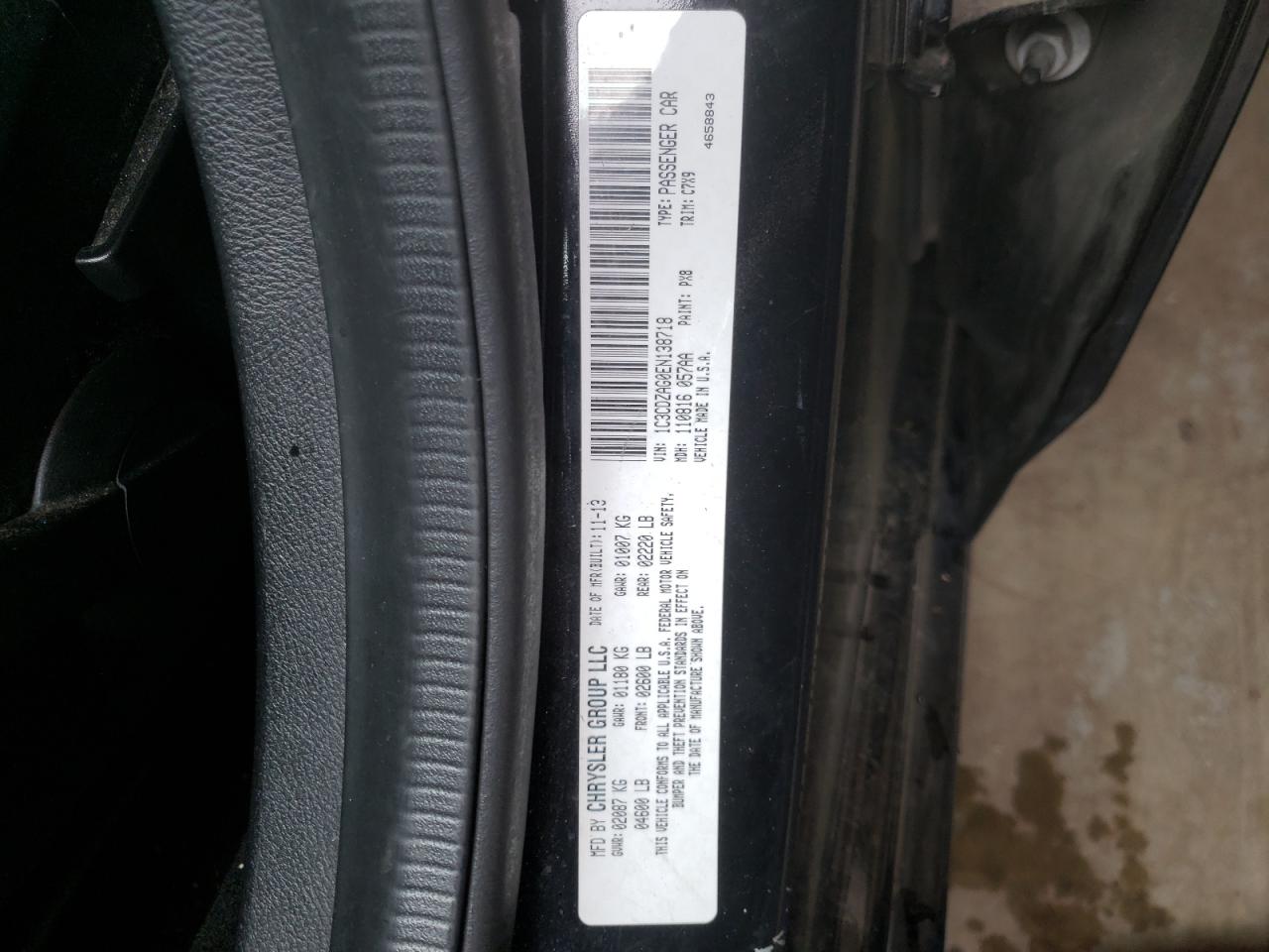 Photo 11 from auction – 2014 DODGE AVENGER SE with VIN 1C3CDZAG0EN138718