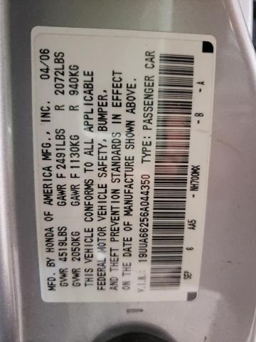 Photo 10 from auction – 2006 ACURA 3.2TL with VIN 19UUA66256A044350