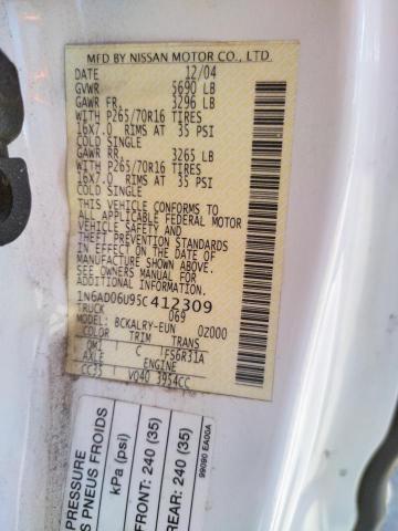 Photo 10 from auction – 2005 NISSAN FRONTIER K with VIN 1N6AD06U95C412309
