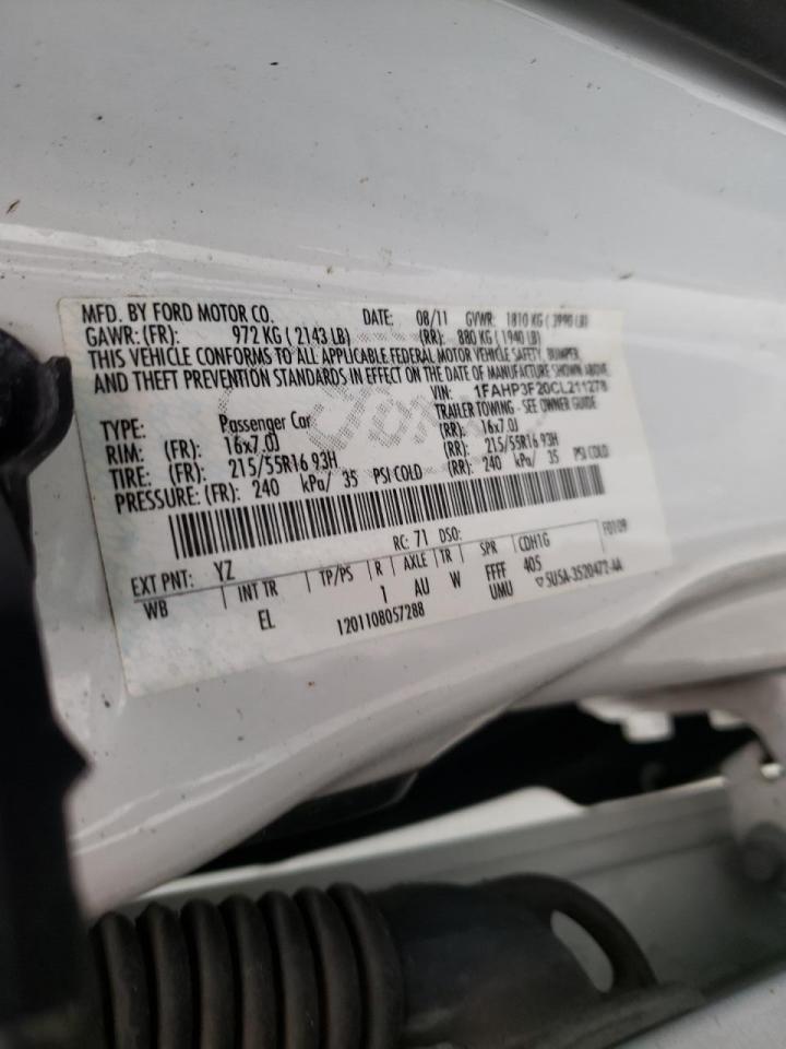 Photo 19 from auction – 2012 FORD FOCUS SE with VIN 1FAHP3F20CL211278