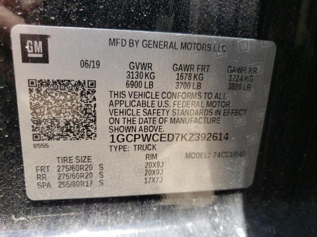 Photo 10 from auction – 2019 CHEVROLET 1500 with VIN 1GCPWCED7KZ392614