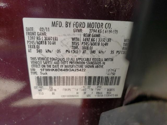 Photo 10 from auction – 2011 FORD EXPLORER X with VIN 1FMHK8D84BGA25422