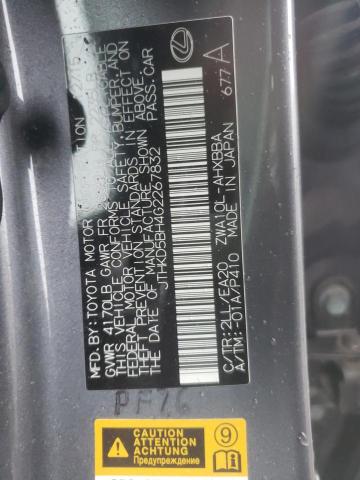 Photo 10 from auction – 2016 LEXUS CT 200 with VIN JTHKD5BH4G2267832