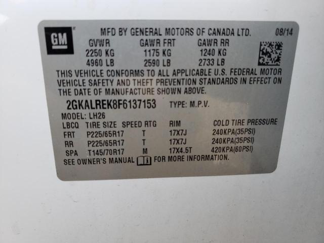 Photo 10 from auction – 2015 GMC TERRAIN SL with VIN 2GKALREK8F6137153