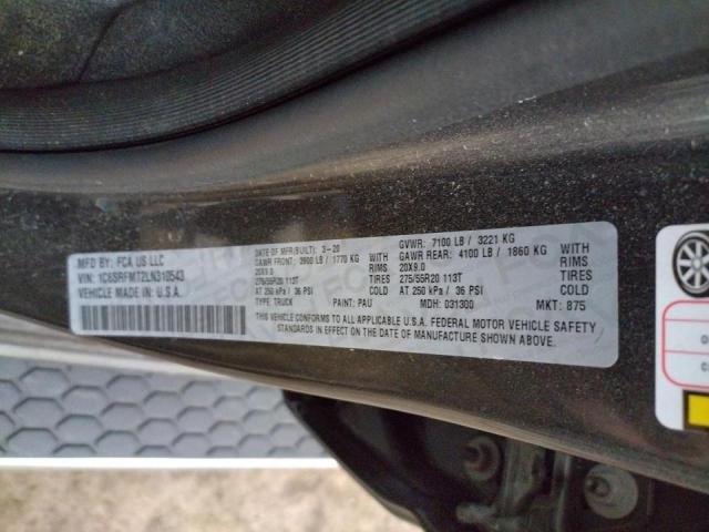 Photo 10 from auction – 2020 RAM 1500 BIG H with VIN 1C6SRFMT2LN310543
