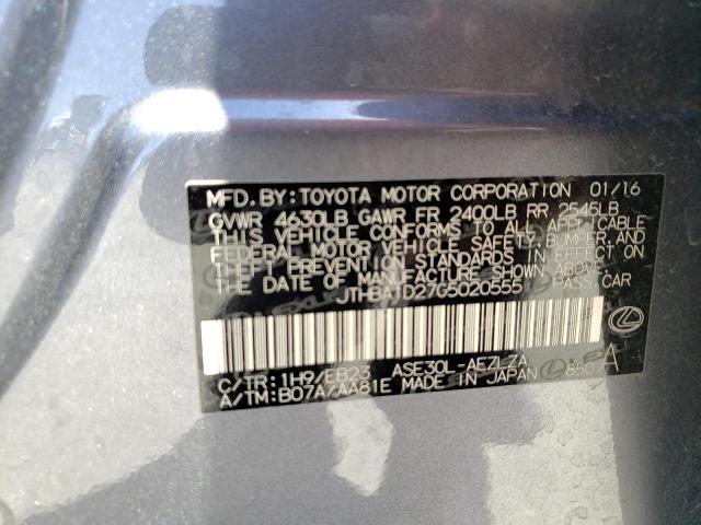 Photo 10 from auction – 2016 LEXUS IS 200T with VIN JTHBA1D27G5020555