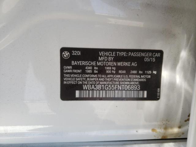 Foto 10 de la subasta – 2015 BMW 320 I con VIN WBA3B1G55FNT06893