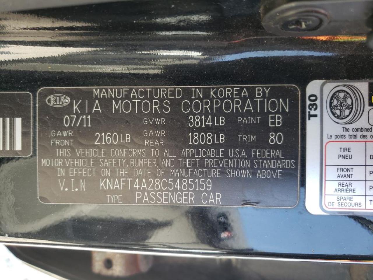 Foto 20 de la subasta – 2012 KIA FORTE LX con VIN KNAFT4A28C5485159