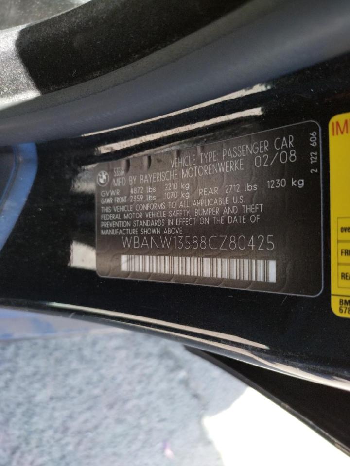 Photo 10 from auction – 2008 BMW 535 I with VIN WBANW13588CZ80425